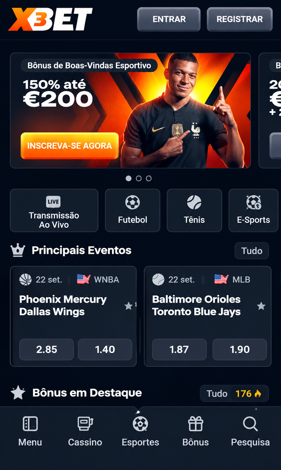 screenshot mobile x3bet